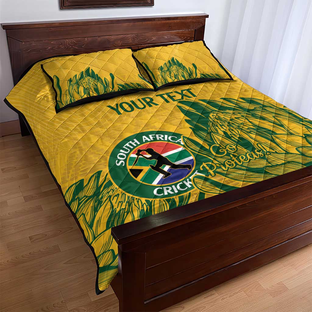 Custom South Africa Cricket Quilt Bed Set 2024 African Pattern Go Proteas LT14