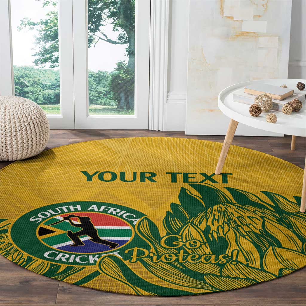 Custom South Africa Cricket Round Carpet 2024 African Pattern Go Proteas LT14