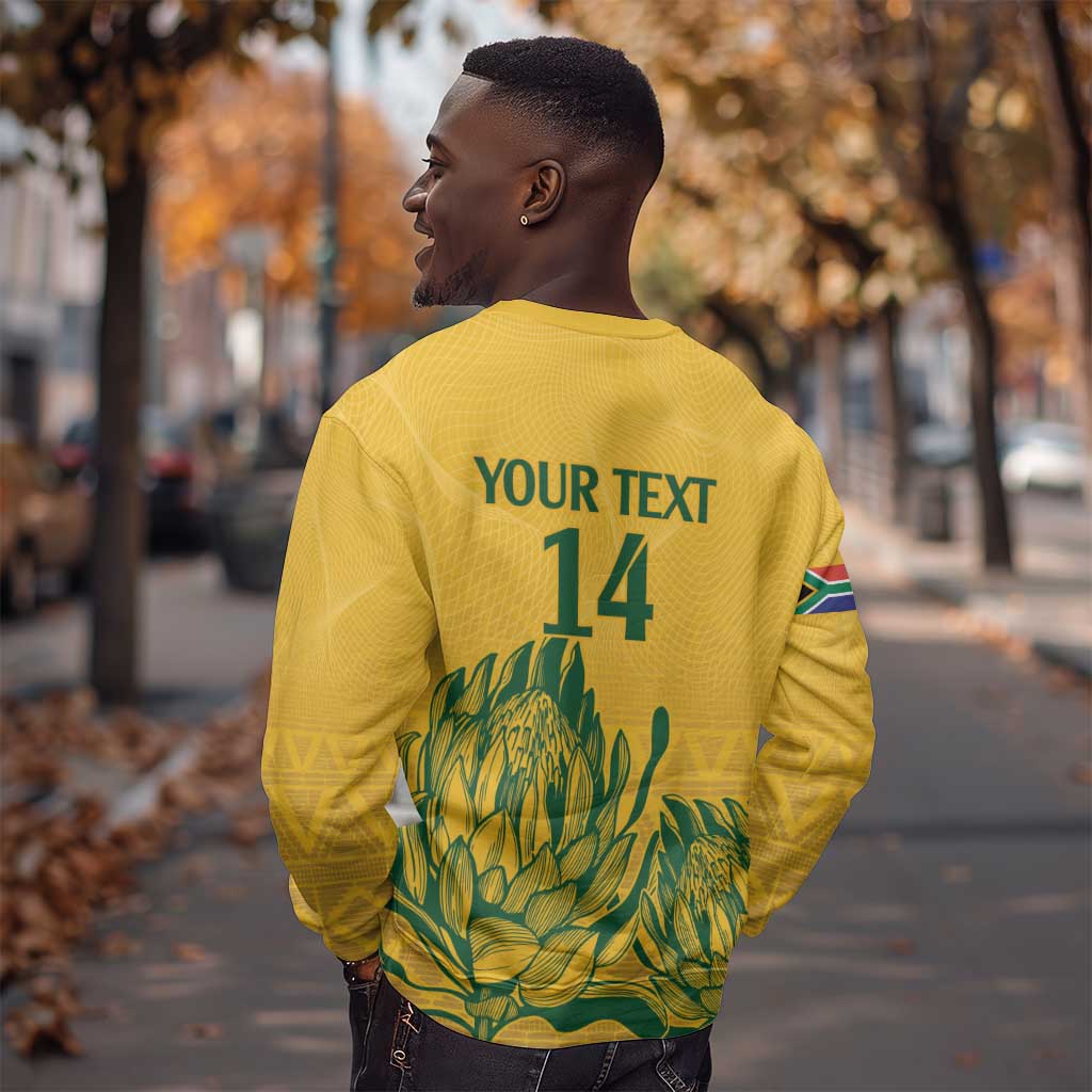 Custom South Africa Cricket Sweatshirt 2024 African Pattern Go Proteas LT14