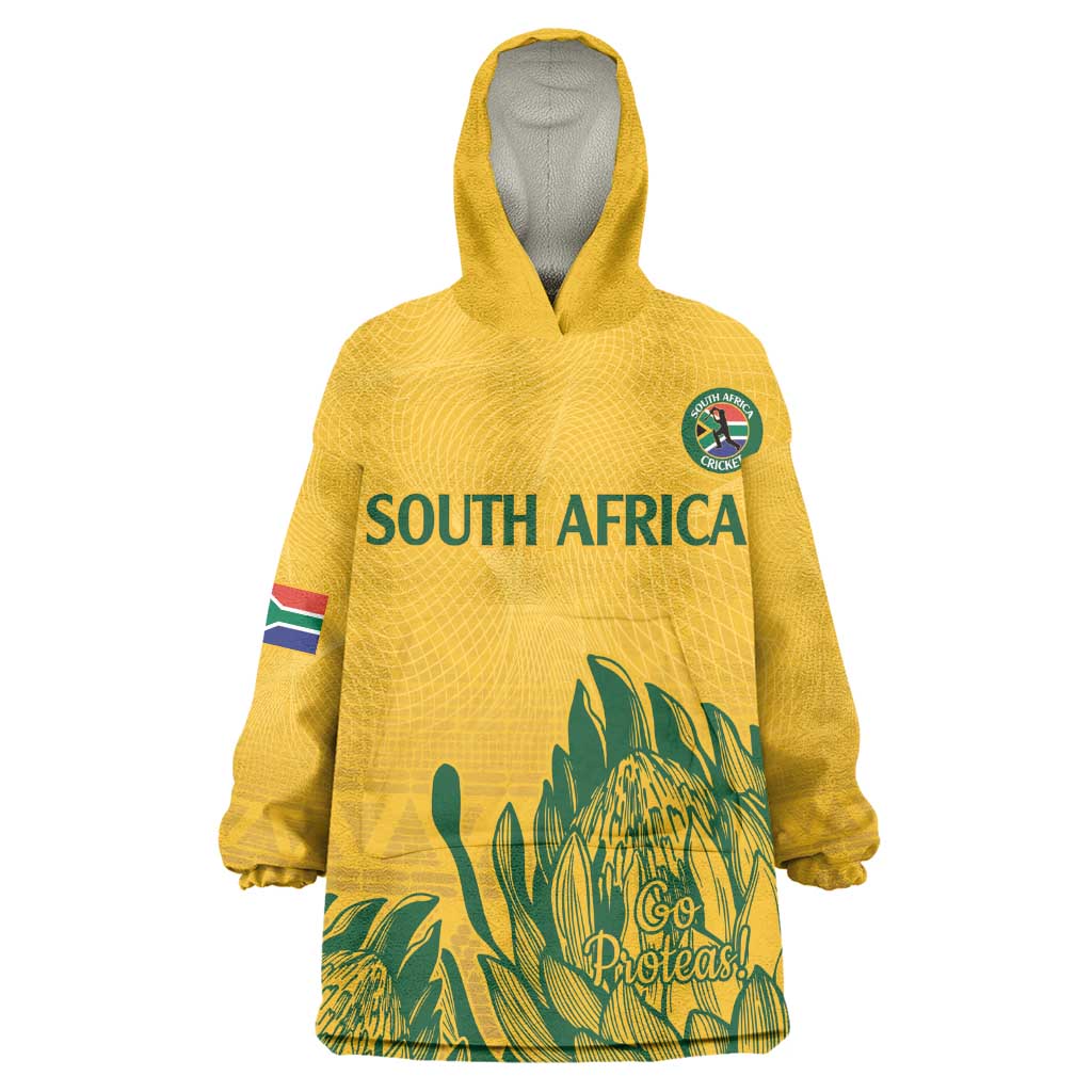 Custom South Africa Cricket Wearable Blanket Hoodie 2024 African Pattern Go Proteas LT14