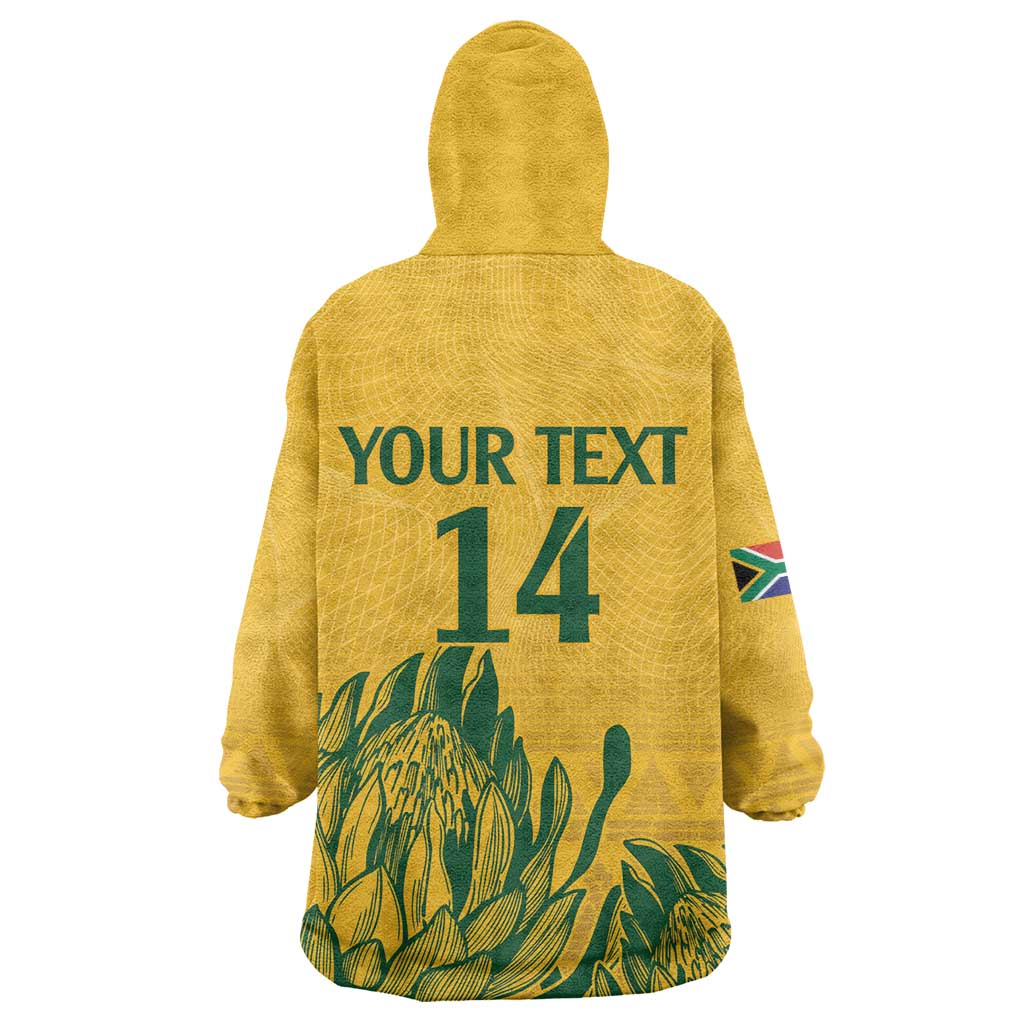 Custom South Africa Cricket Wearable Blanket Hoodie 2024 African Pattern Go Proteas LT14