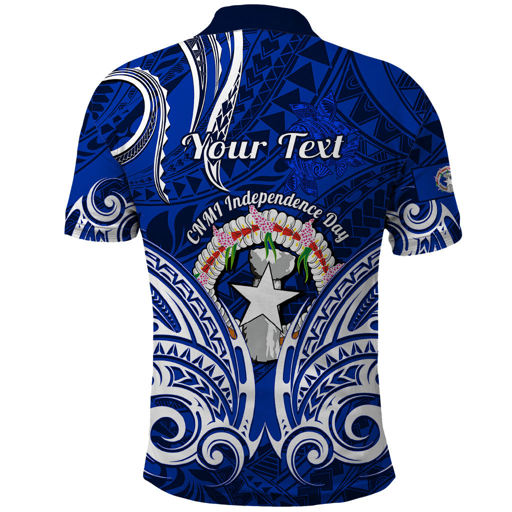 Personalised Independence Day CNMI Polo Shirt Northern Mariana Islands Tribal Tattoo Pattern LT14