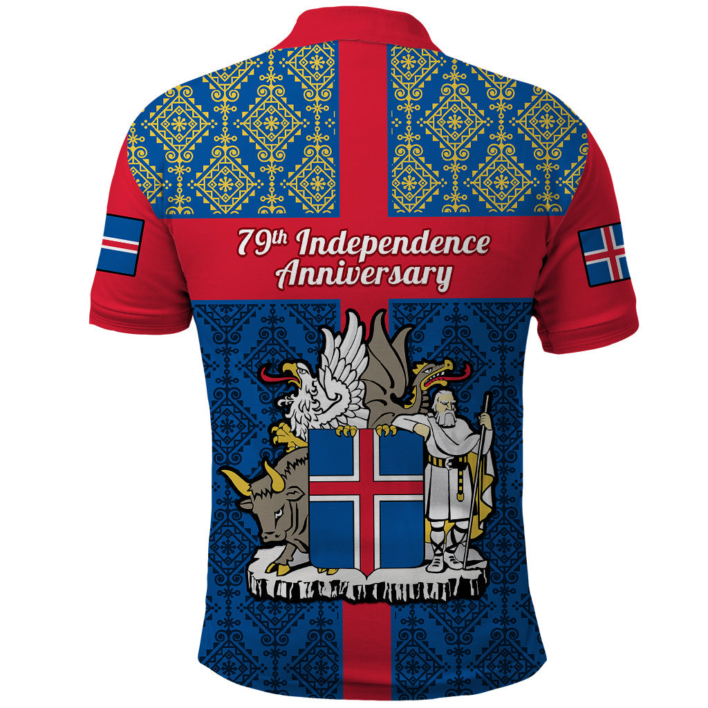17 June Iceland National Day Polo Shirt Icelandic Folk Pattern LT14