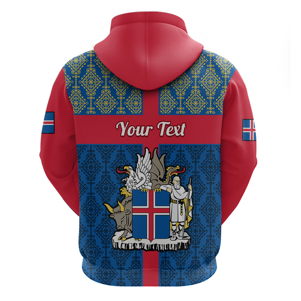 Personalised 17 June Iceland National Day Hoodie Icelandic Folk Pattern LT14