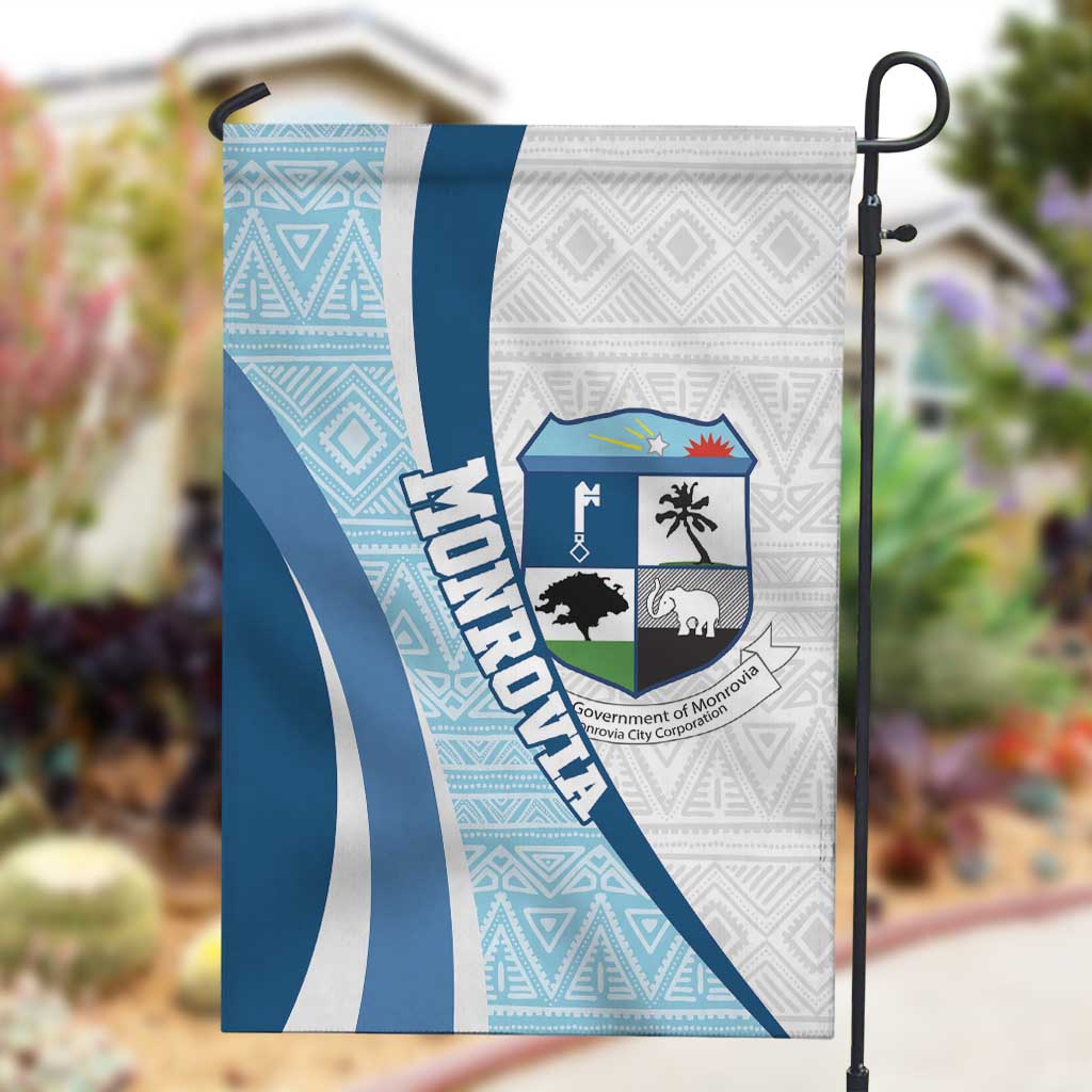Afro Liberia Monrovia Capital Garden Flag African Pattern Curves Style LT14