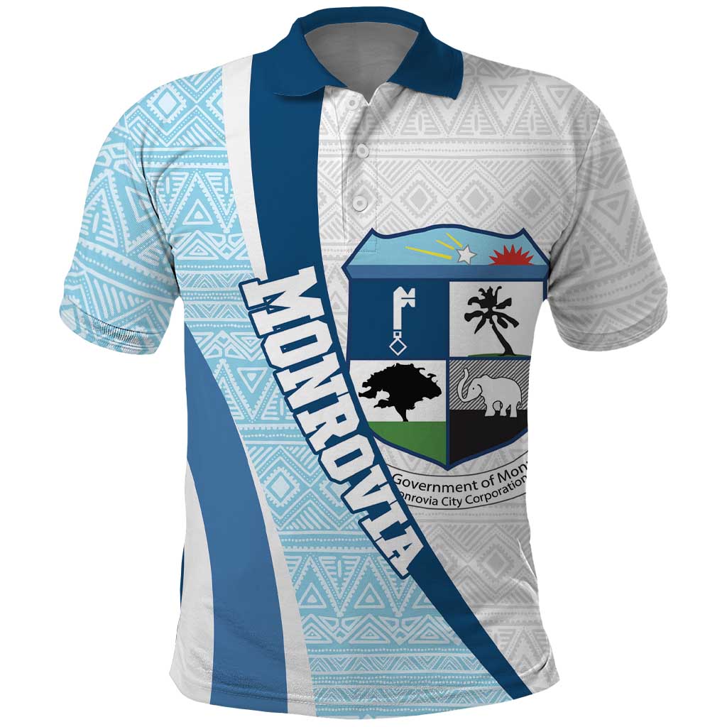Liberia Monrovia Capital Polo Shirt African Pattern Curves Style LT14