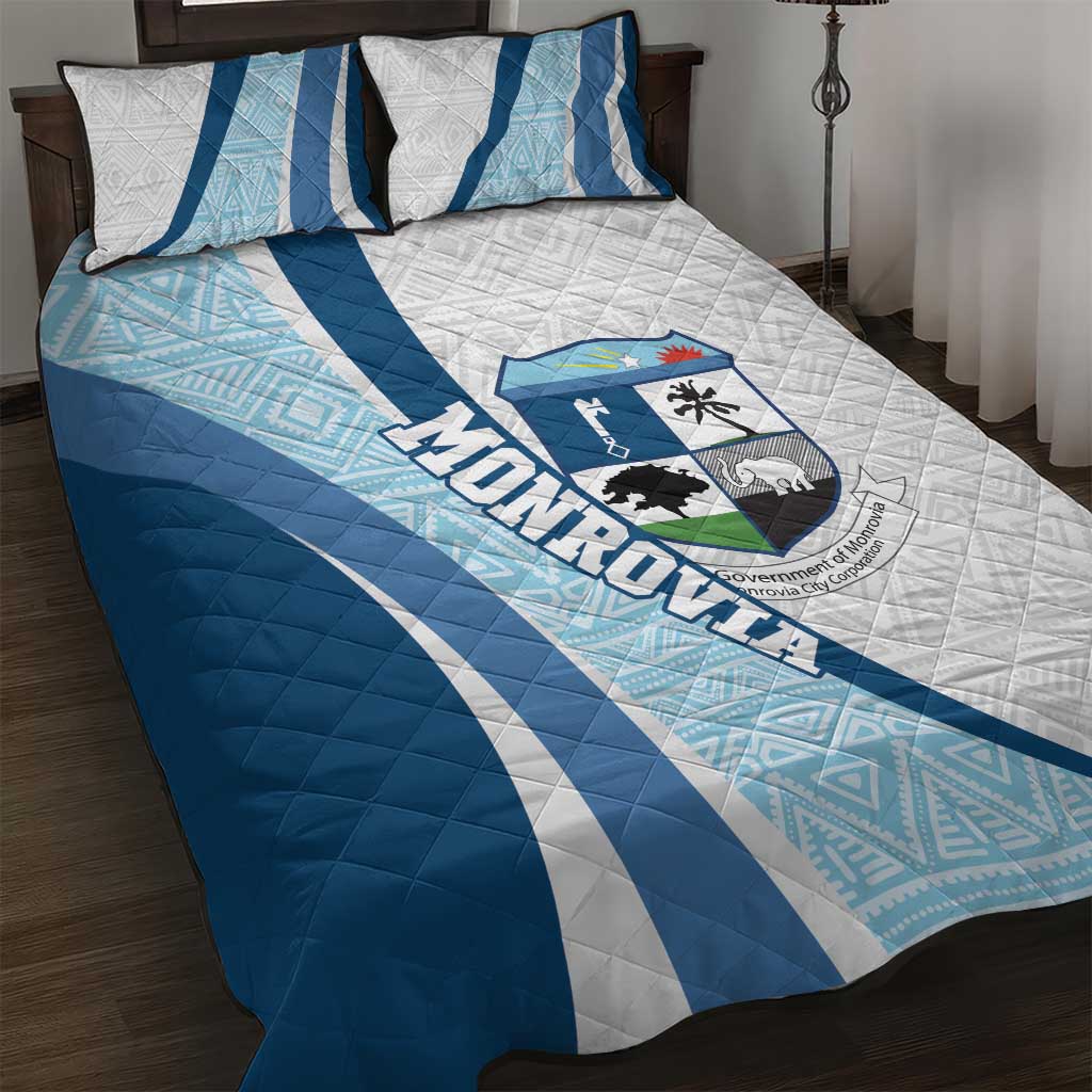 Afro Liberia Monrovia Capital Quilt Bed Set African Pattern Curves Style LT14