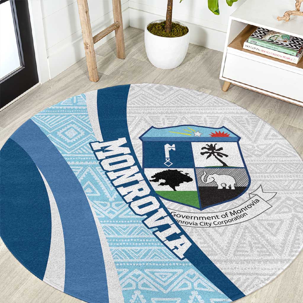 Afro Liberia Monrovia Capital Round Carpet African Pattern Curves Style LT14