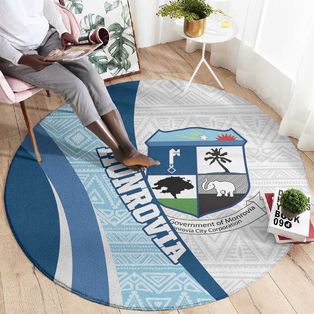 Afro Liberia Monrovia Capital Round Carpet African Pattern Curves Style LT14