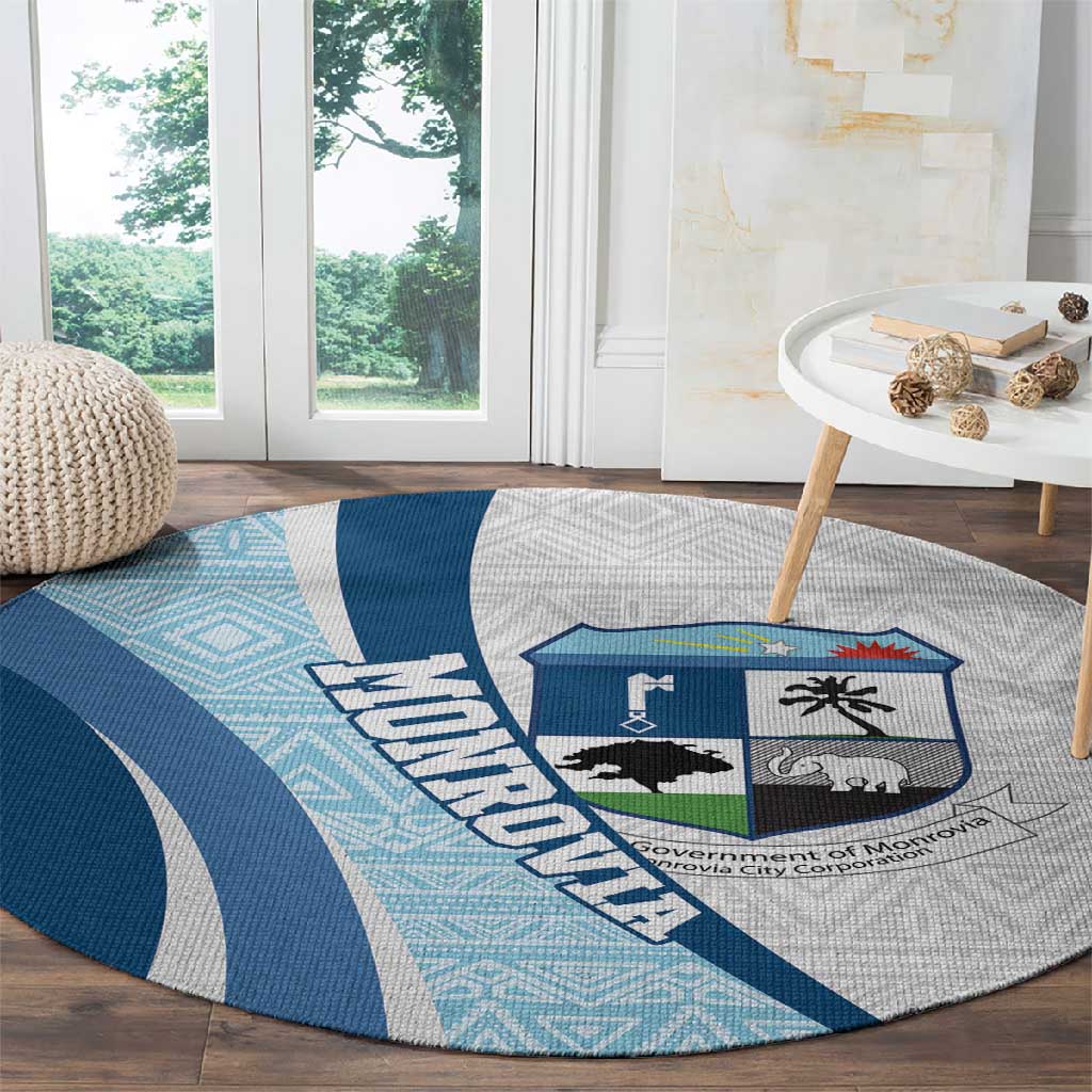 Afro Liberia Monrovia Capital Round Carpet African Pattern Curves Style LT14