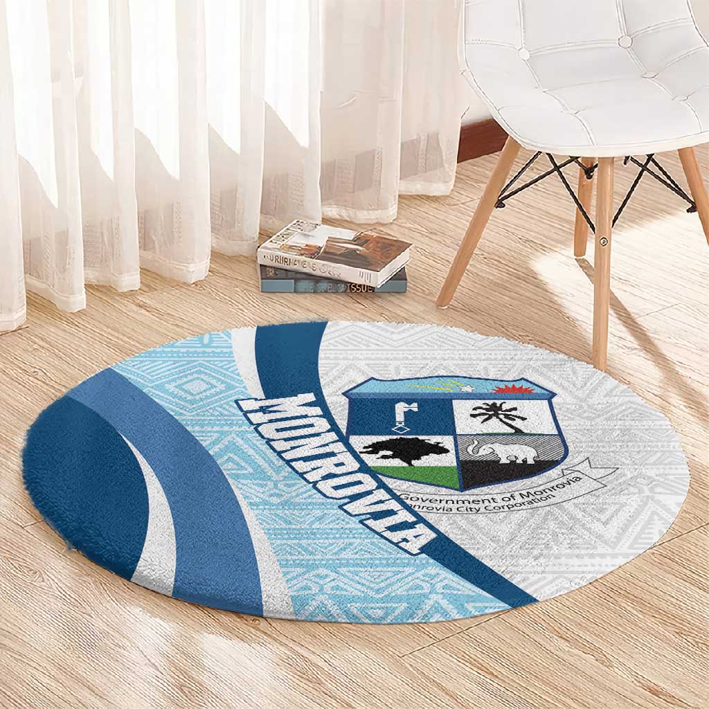 Afro Liberia Monrovia Capital Round Carpet African Pattern Curves Style LT14