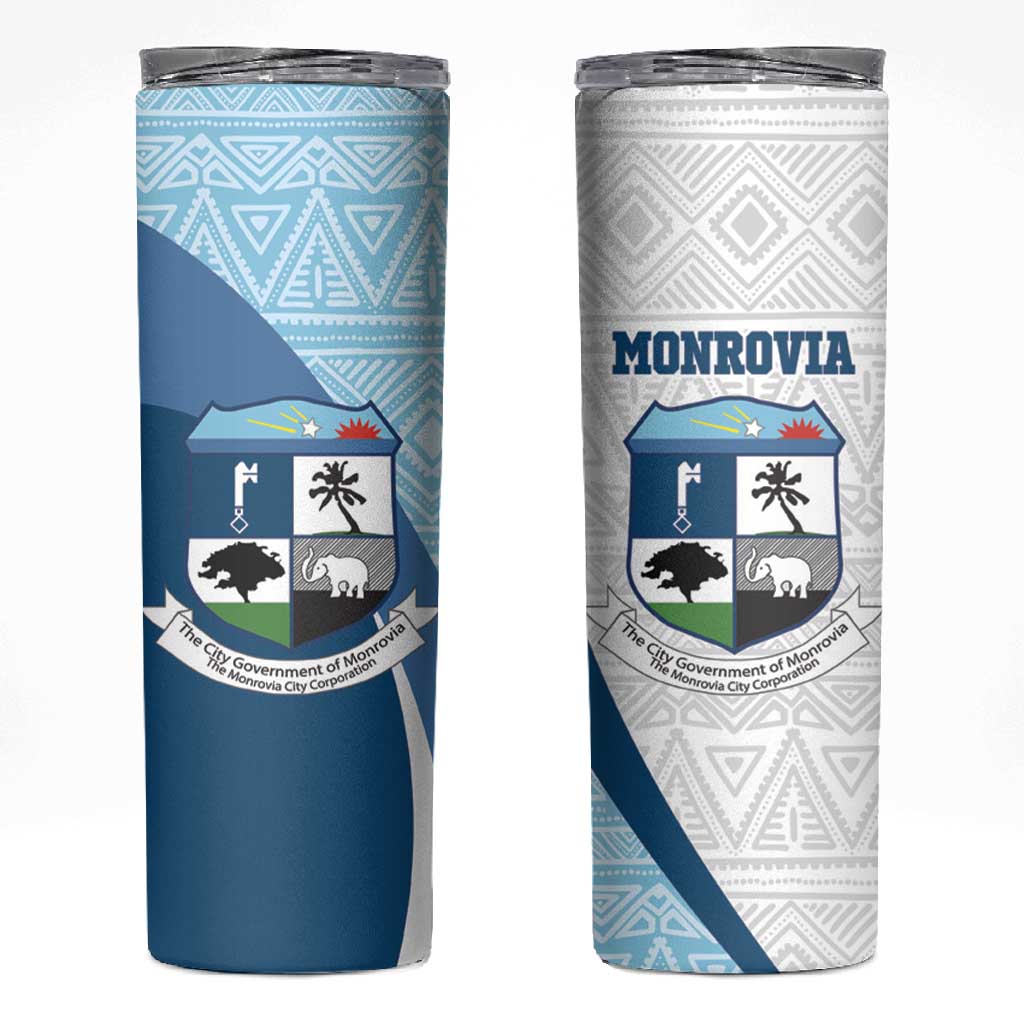 Afro Liberia Monrovia Capital Skinny Tumbler African Pattern Curves Style LT14