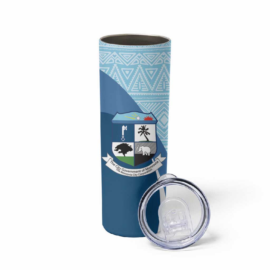 Afro Liberia Monrovia Capital Skinny Tumbler African Pattern Curves Style LT14
