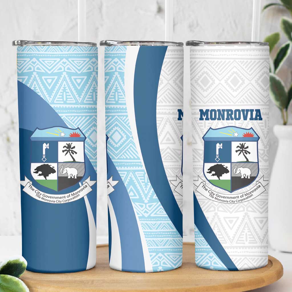 Afro Liberia Monrovia Capital Skinny Tumbler African Pattern Curves Style LT14