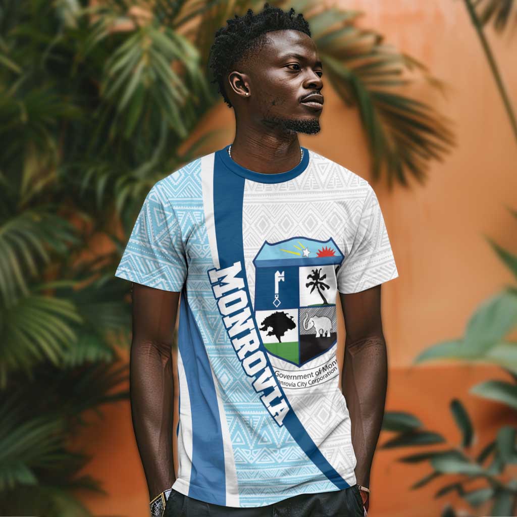 Afro Liberia Monrovia Capital T shirt African Pattern Curves Style LT14