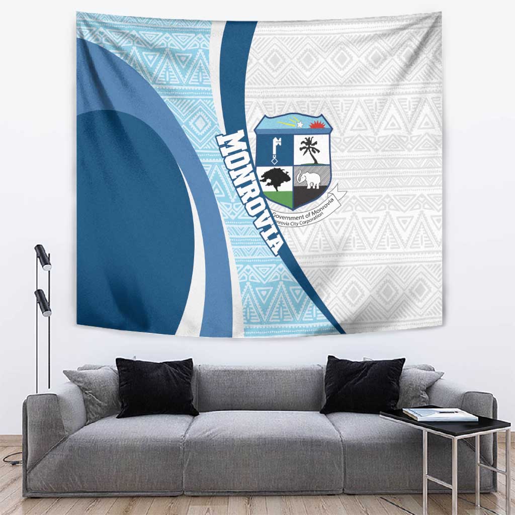 Afro Liberia Monrovia Capital Tapestry African Pattern Curves Style LT14
