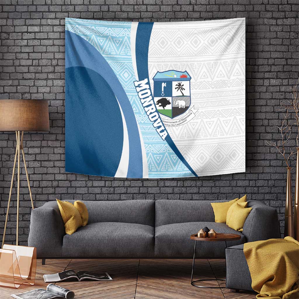 Afro Liberia Monrovia Capital Tapestry African Pattern Curves Style LT14