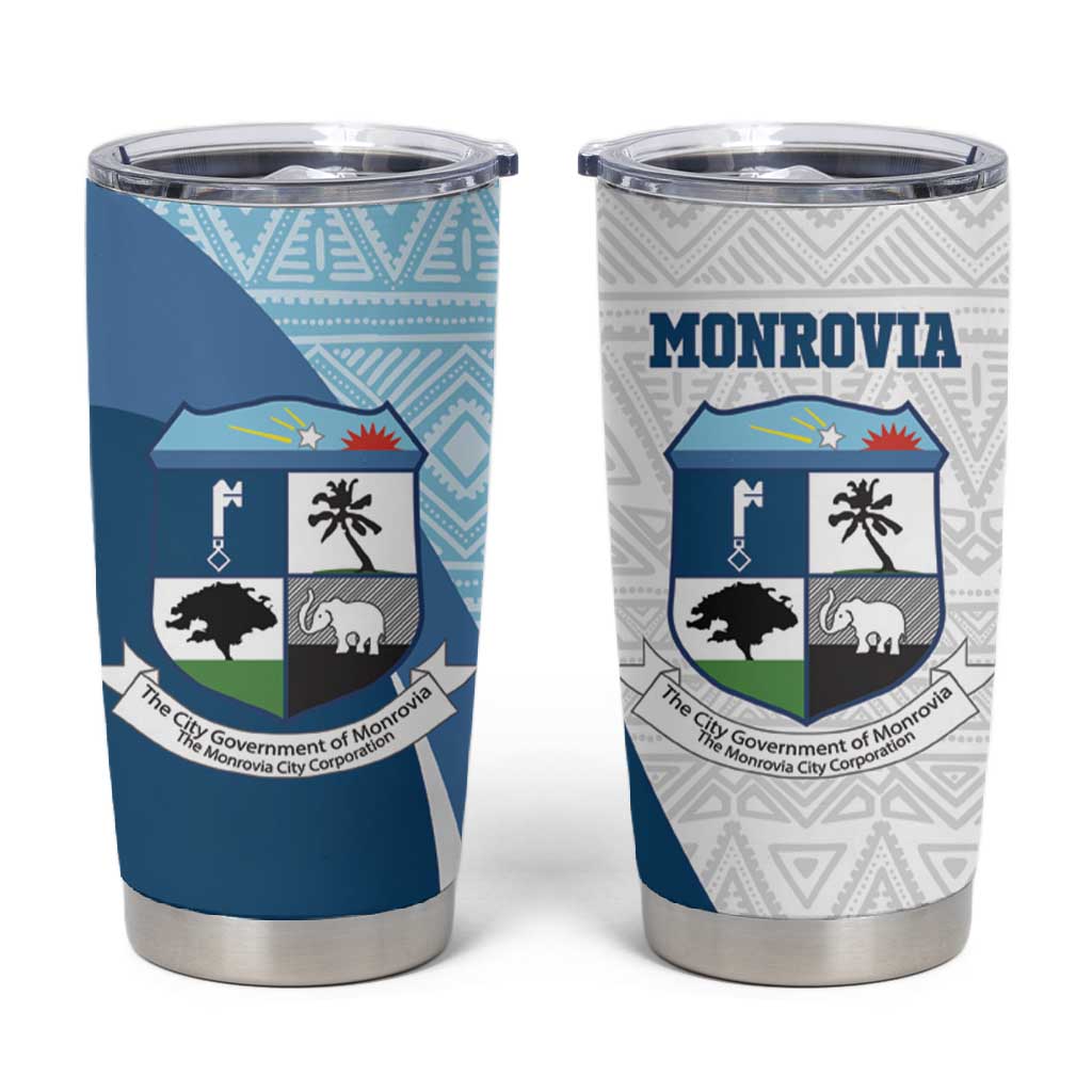 Afro Liberia Monrovia Capital Tumbler Cup African Pattern Curves Style LT14
