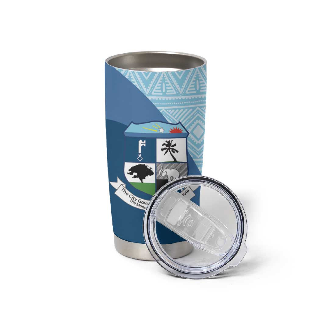 Afro Liberia Monrovia Capital Tumbler Cup African Pattern Curves Style LT14