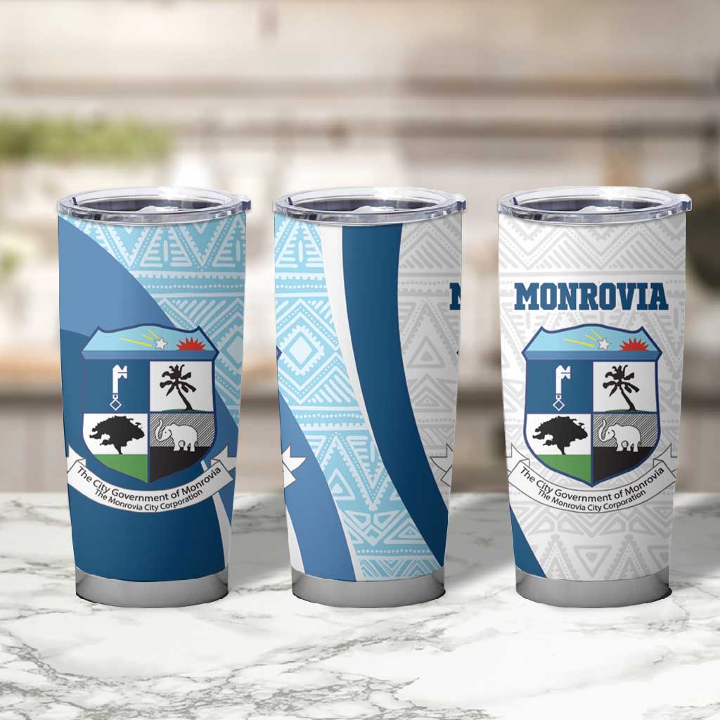 Afro Liberia Monrovia Capital Tumbler Cup African Pattern Curves Style LT14