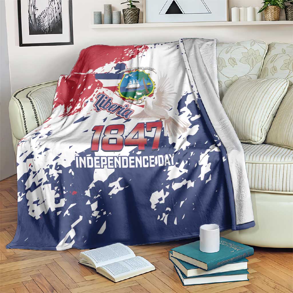 Afro Liberia 1847 Independence Day Blanket Coat Of Arms Grunge Style LT14