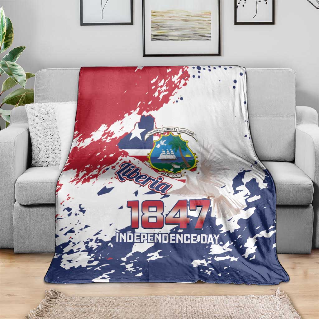 Afro Liberia 1847 Independence Day Blanket Coat Of Arms Grunge Style LT14