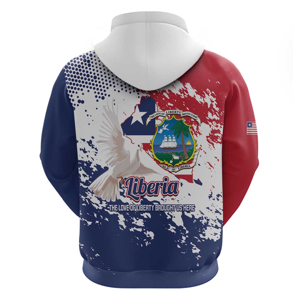 Liberia 1847 Independence Day Hoodie Coat Of Arms Grunge Style LT14