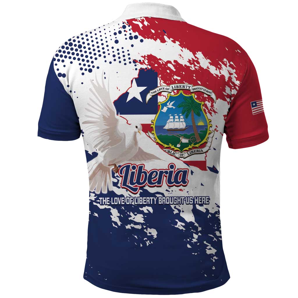 Liberia 1847 Independence Day Polo Shirt Coat Of Arms Grunge Style LT14