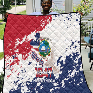 Afro Liberia 1847 Independence Day Quilt Coat Of Arms Grunge Style LT14
