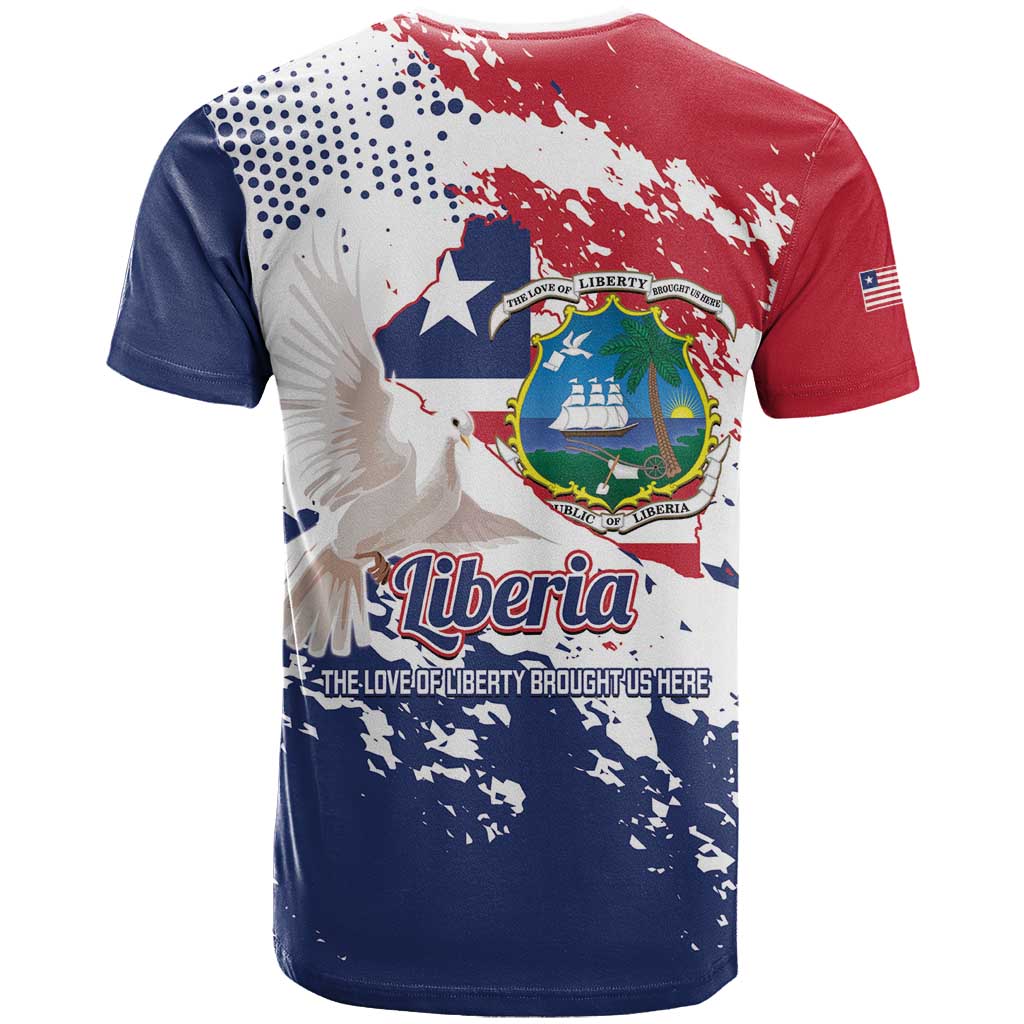 Afro Liberia 1847 Independence Day T shirt Coat Of Arms Grunge Style LT14