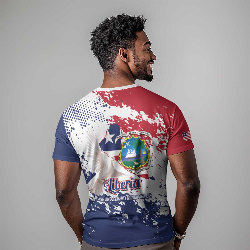 Afro Liberia 1847 Independence Day T shirt Coat Of Arms Grunge Style LT14