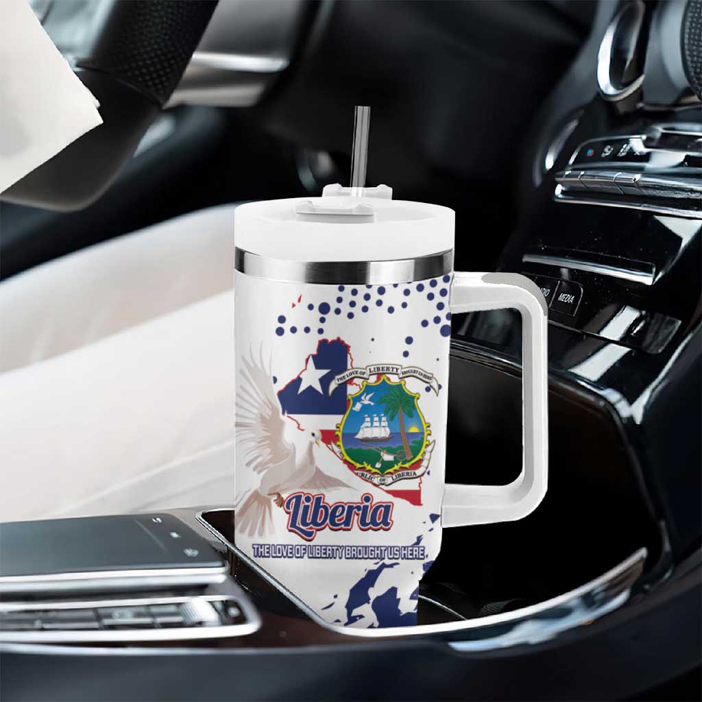 Afro Liberia 1847 Independence Day Tumbler With Handle Coat Of Arms Grunge Style LT14