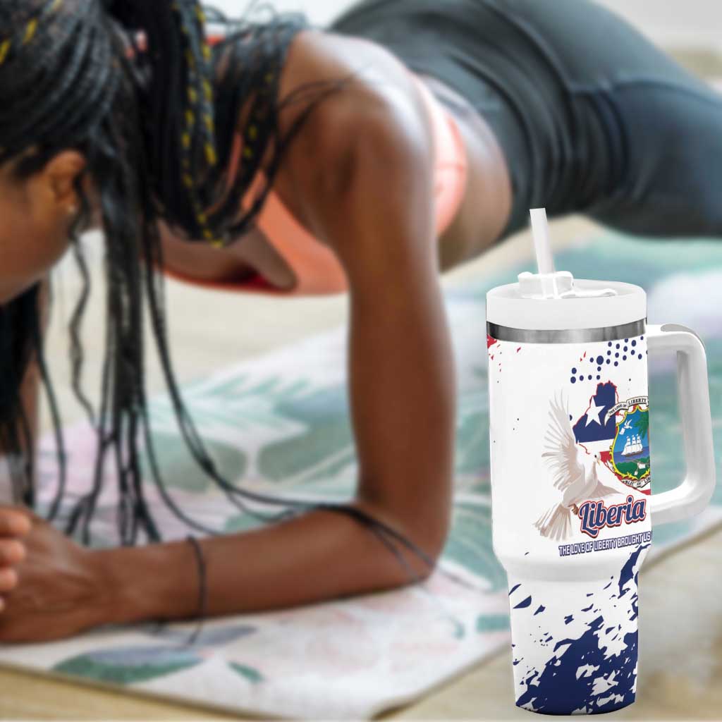 Afro Liberia 1847 Independence Day Tumbler With Handle Coat Of Arms Grunge Style LT14