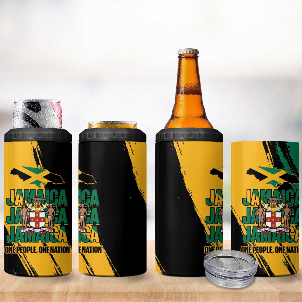 Jumieka Independence Day 4 in 1 Can Cooler Tumbler Jamaica One People, One Nation LT14