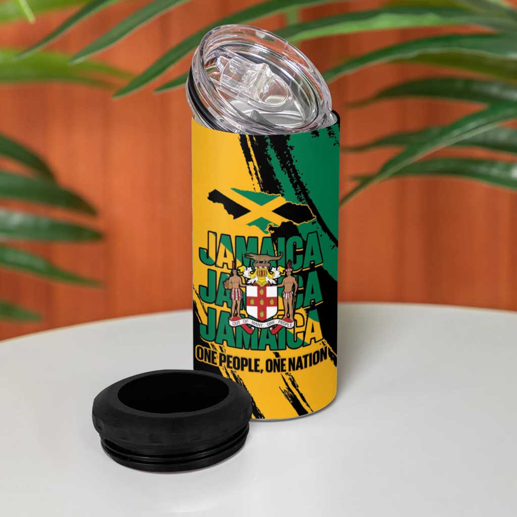 Jumieka Independence Day 4 in 1 Can Cooler Tumbler Jamaica One People, One Nation LT14