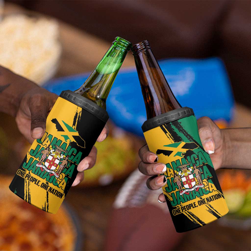 Jumieka Independence Day 4 in 1 Can Cooler Tumbler Jamaica One People, One Nation LT14