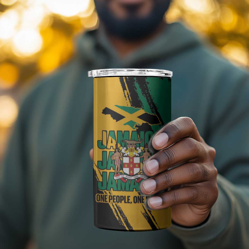 Jumieka Independence Day 4 in 1 Can Cooler Tumbler Jamaica One People, One Nation LT14