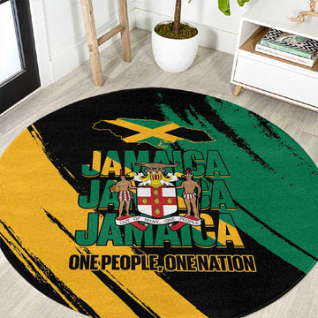 Jumieka Independence Day Round Carpet Jamaica One People, One Nation LT14