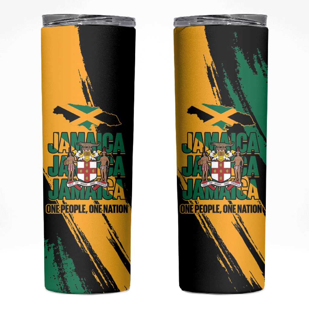 Jumieka Independence Day Skinny Tumbler Jamaica One People, One Nation LT14