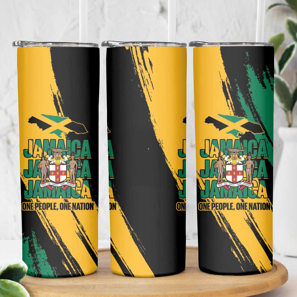 Jumieka Independence Day Skinny Tumbler Jamaica One People, One Nation LT14