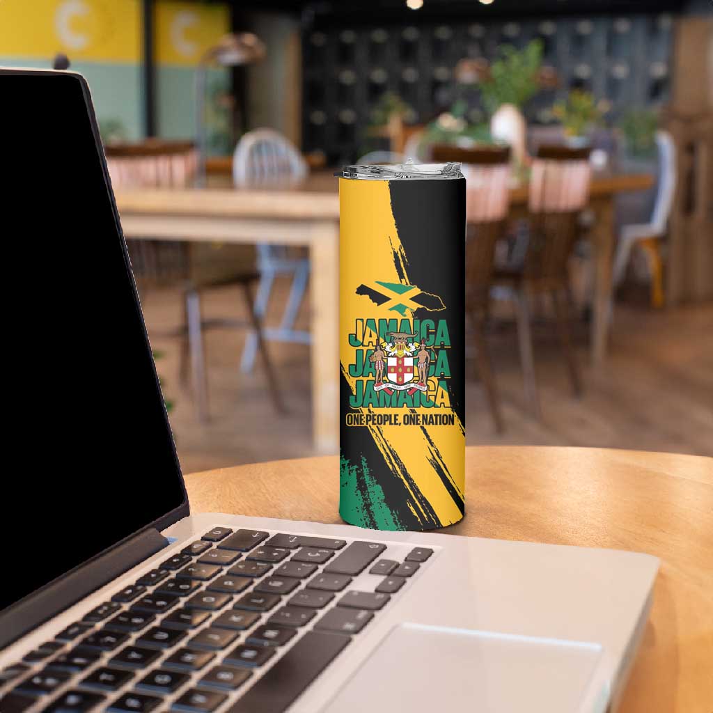 Jumieka Independence Day Skinny Tumbler Jamaica One People, One Nation LT14