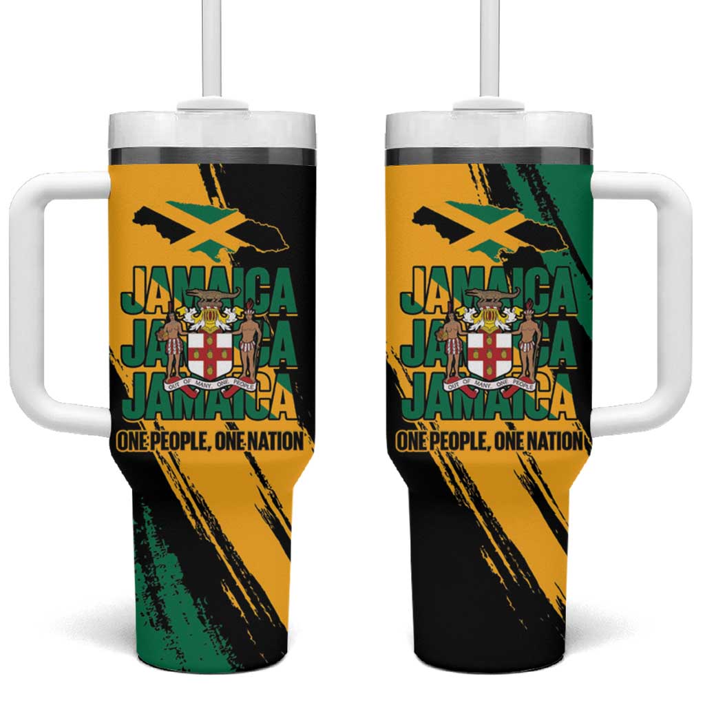 Jumieka Independence Day Tumbler With Handle Jamaica One People, One Nation LT14