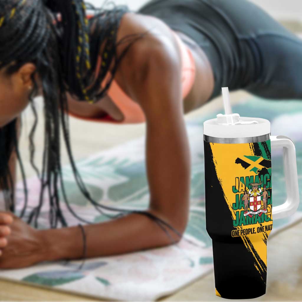 Jumieka Independence Day Tumbler With Handle Jamaica One People, One Nation LT14