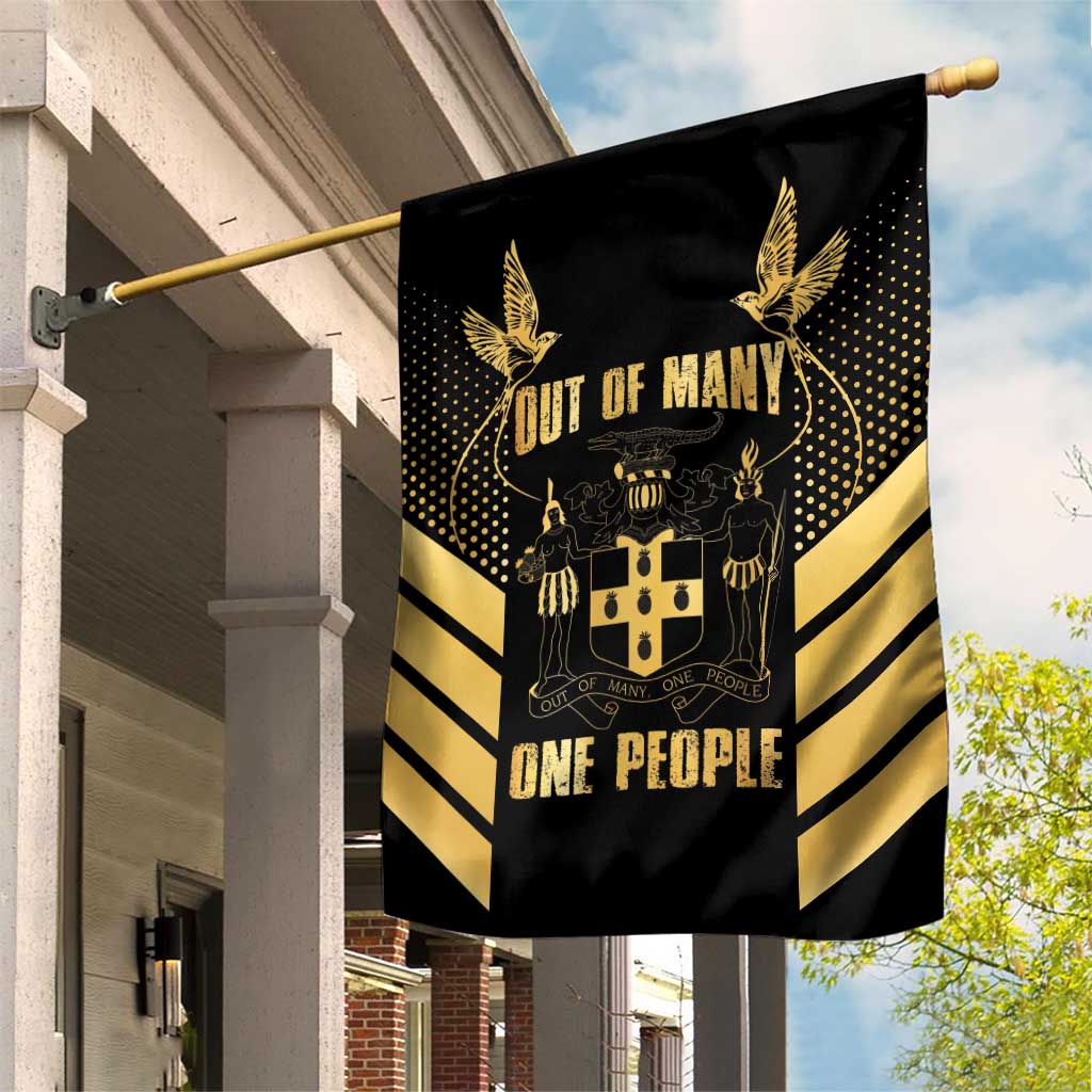 Jumieka Independence Day Garden Flag Out Of Many, One People Gold Color LT14