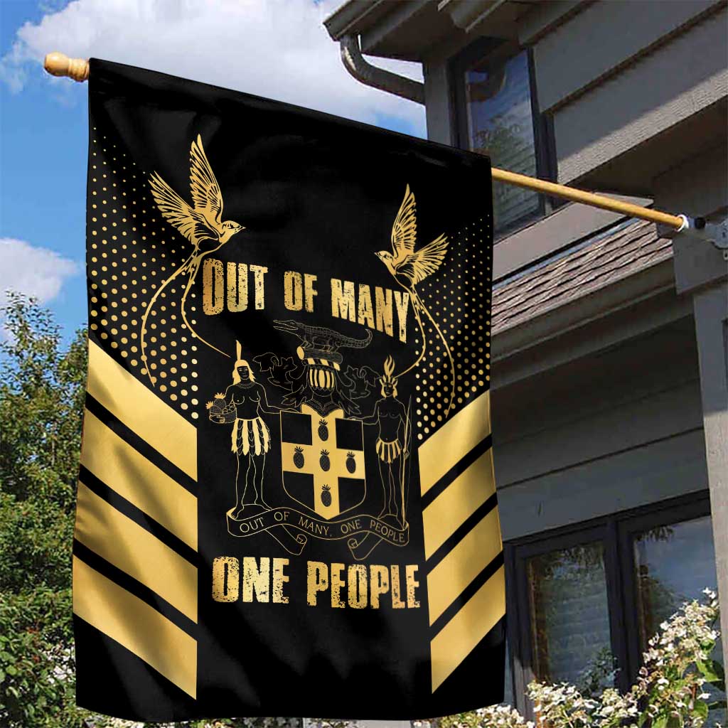Jumieka Independence Day Garden Flag Out Of Many, One People Gold Color LT14