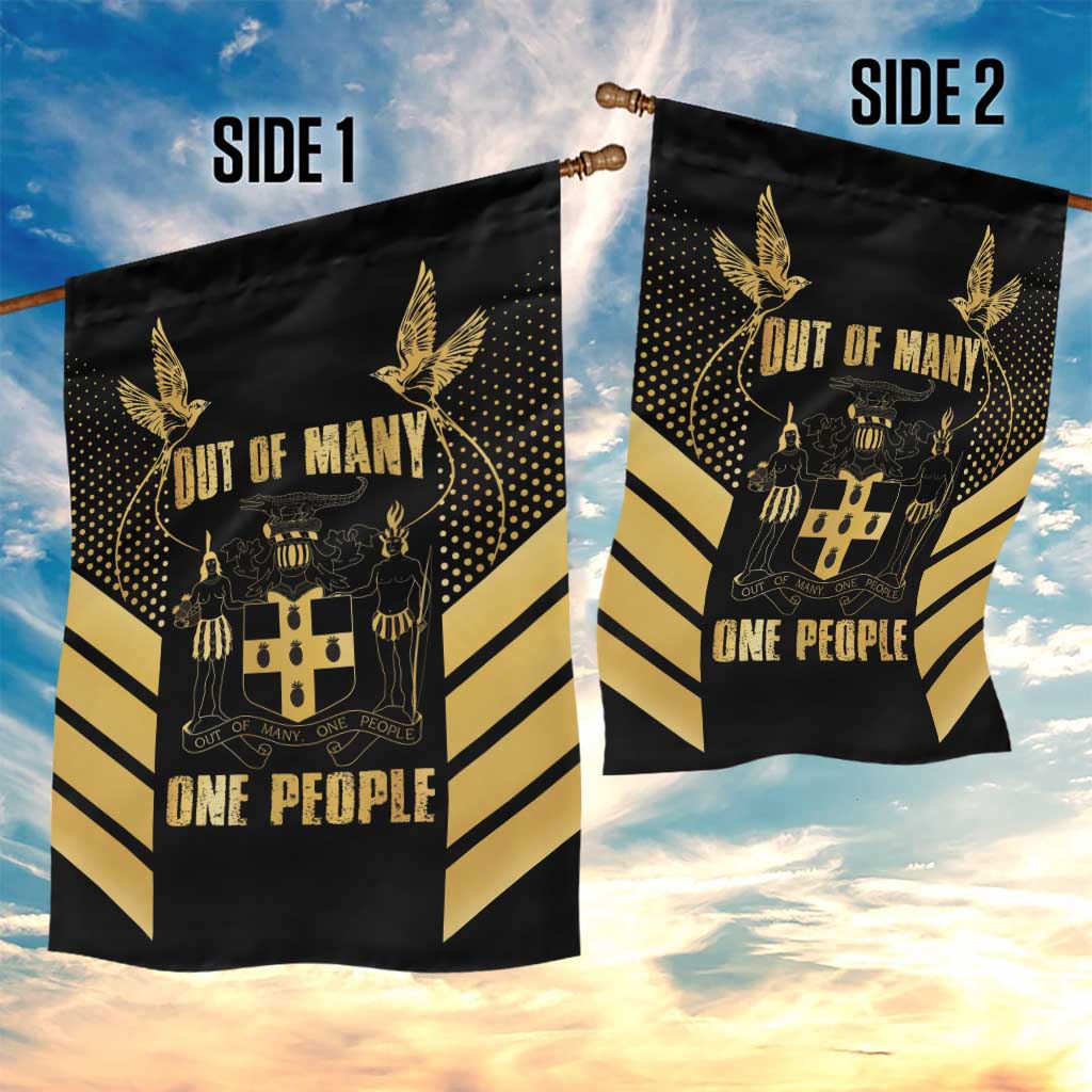 Jumieka Independence Day Garden Flag Out Of Many, One People Gold Color LT14