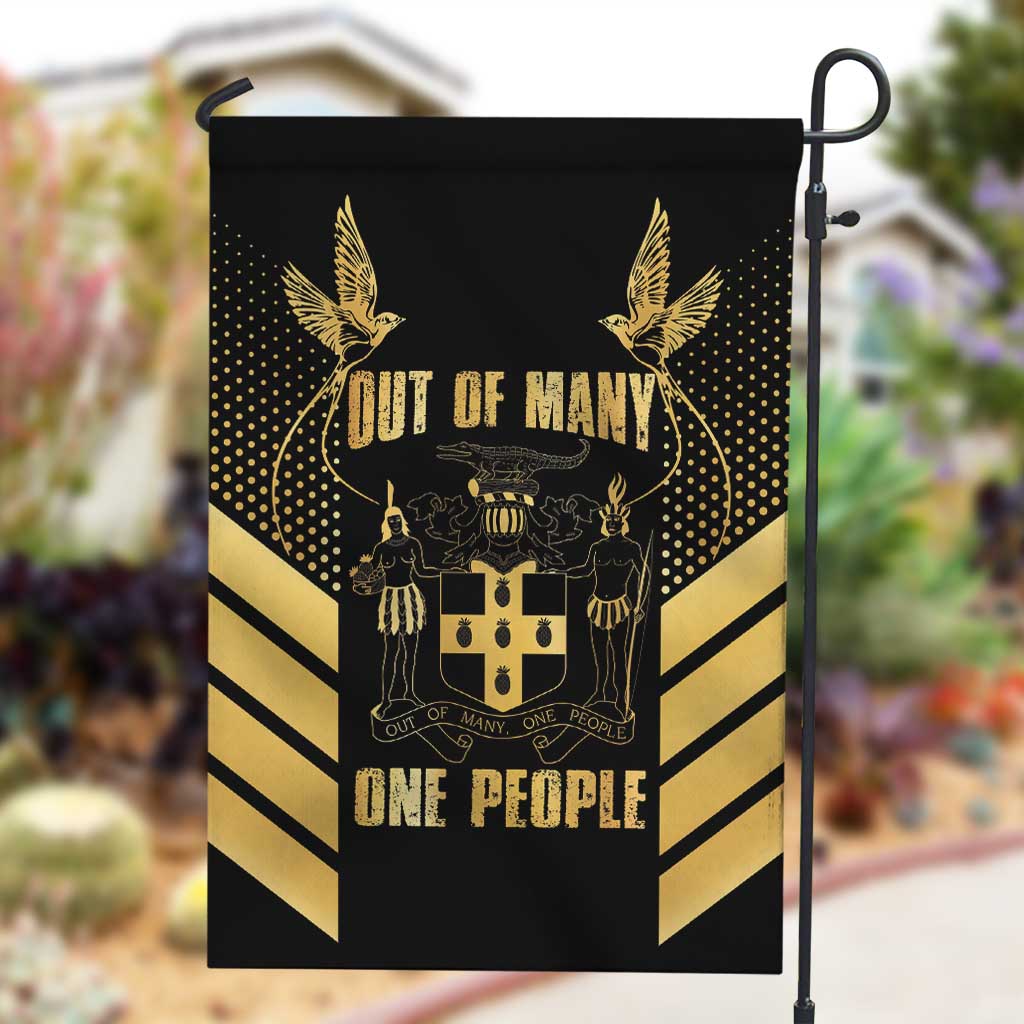 Jumieka Independence Day Garden Flag Out Of Many, One People Gold Color LT14