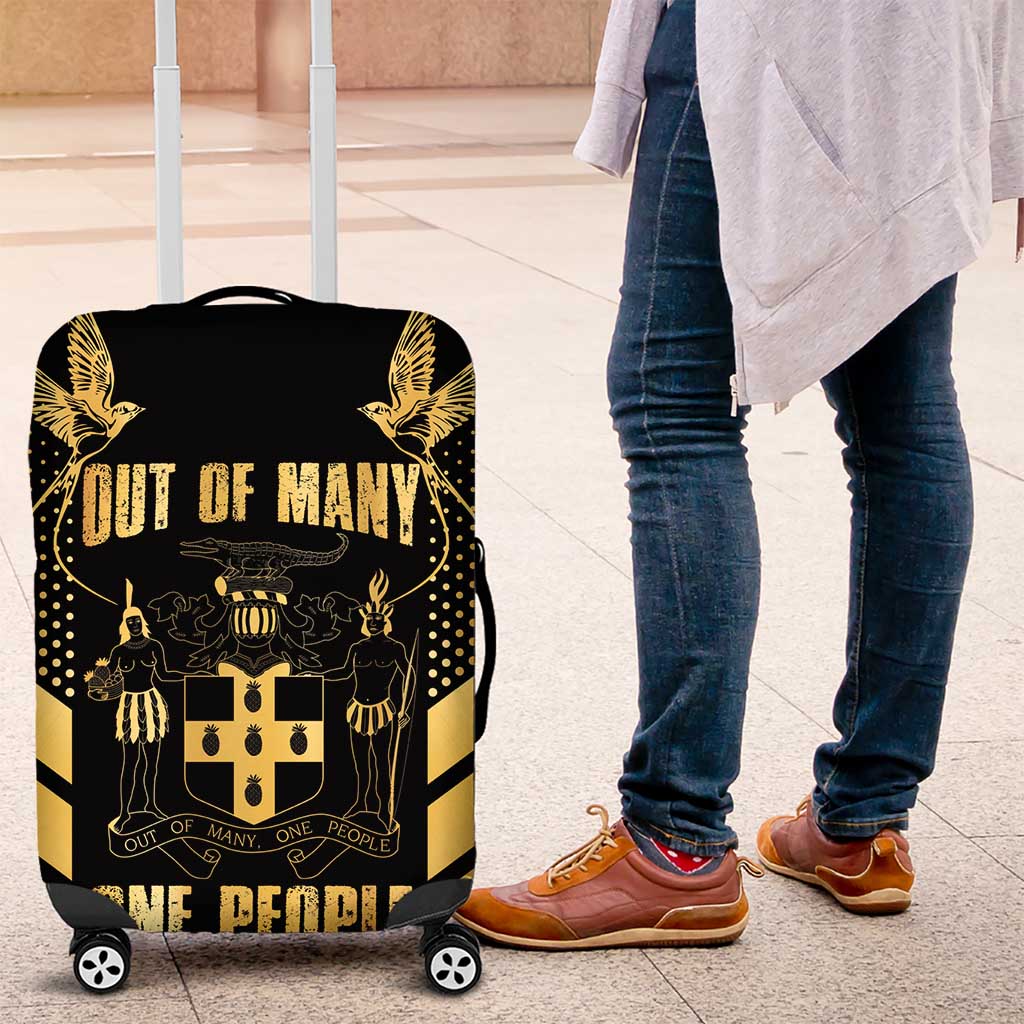 Jamaica Independence Day Luggage Cover Out Of Many One People Gold Color LT14