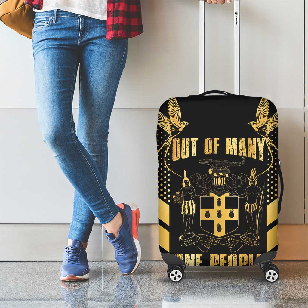 Jamaica Independence Day Luggage Cover Out Of Many One People Gold Color LT14