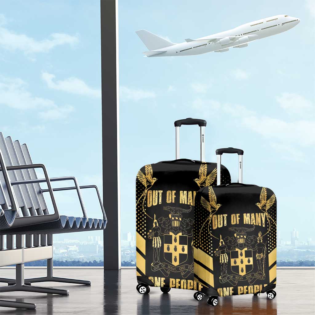 Jamaica Independence Day Luggage Cover Out Of Many One People Gold Color LT14